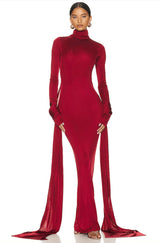 Helsa Slinky Jersey Sarong Maxi Dress view 2