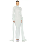 Helsa Slinky Jersey Sarong Maxi Dress Mint Green Size XS & M - Dresses