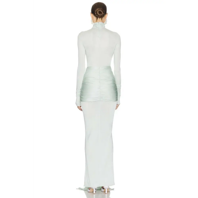 Helsa Slinky Jersey Sarong Maxi Dress Mint Green Size XS & M - Dresses