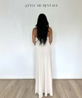 Helsa Studios Sheer Deep V Long Slip Dress Ivory Size XS / AU 6 - 6 / White - Dresses