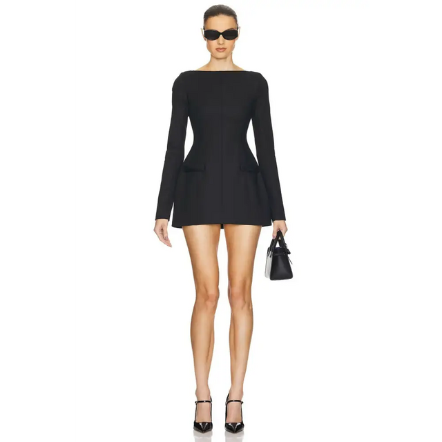 Helsa The Parasol Mini Dress Black Size XS / AU 6 - 6 / Black - Dresses