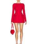 Helsa The Parasol Mini Dress Lipstick Red - 6 / Red - Dresses