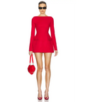 Helsa The Parasol Mini Dress Lipstick Red Size XXS & XS - Dresses
