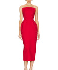 Helsa The S Curve Dress With Bow in Lipstick Red - 6 / Red - Dresses
