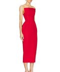 Helsa The S Curve Dress With Bow in Lipstick Red - 6 / Red - Dresses