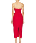 Helsa The S Curve Dress With Bow in Lipstick Red - 6 / Red - Dresses