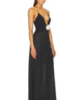 Helsa V Neck Maxi Dress in Black - Dresses