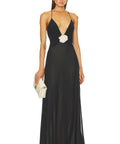 Helsa V Neck Maxi Dress in Black - Dresses