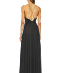 Helsa V Neck Maxi Dress in Black - Dresses