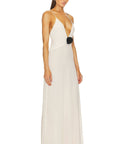 Helsa V Neck Maxi Dress in Ivory - 8 / White - Dresses