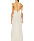 Helsa V Neck Maxi Dress in Ivory - 8 / White - Dresses