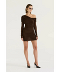 Henne Paris Mini Dress Brown Size 8 10 - Dresses