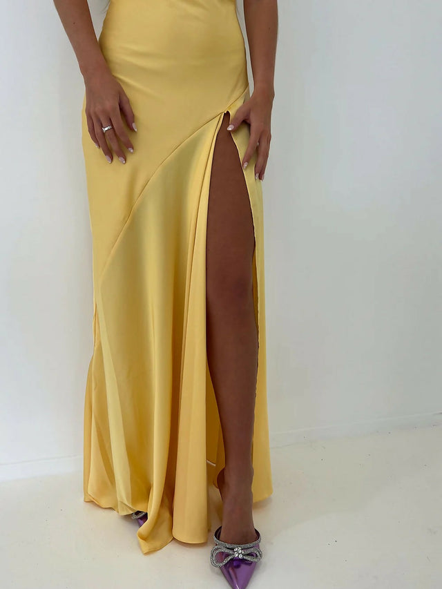 HNTR The Label Gaia Gown in Gold Sun - 6 / Yellow - Dresses