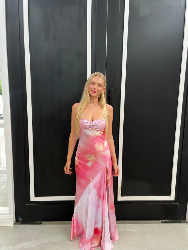 Hntr The Label Gaia Gown in Lillie Print - 6 / Print - Dresses
