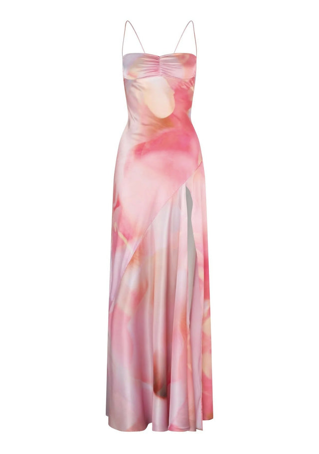 Hntr The Label Gaia Gown in Lillie Print - 6 / Pink - Dresses