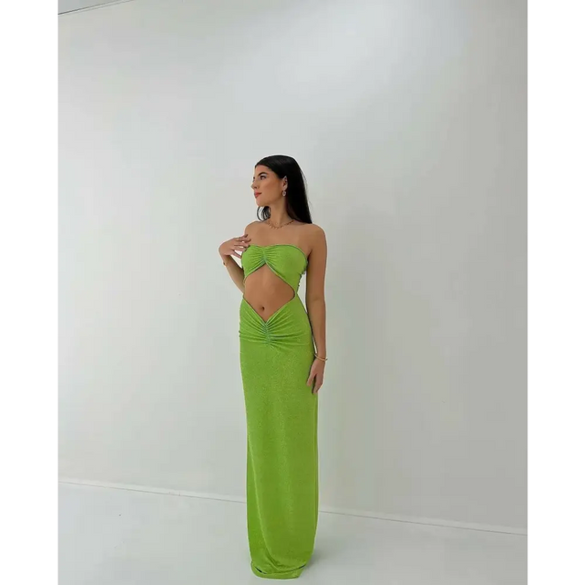 HNTR the Label Green Yasmin Shimmer Gown - 6 / Green - Dresses