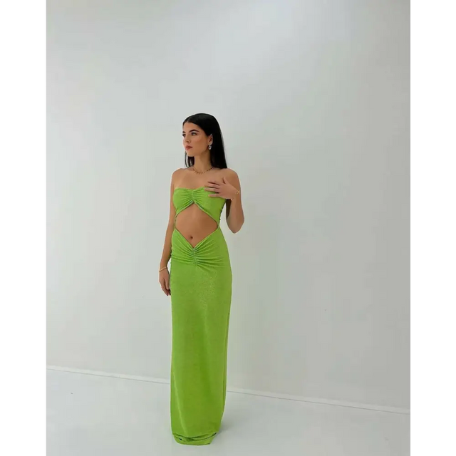 HNTR the Label Green Yasmin Shimmer Gown - 6 / Green - Dresses
