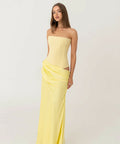 HNTR The Label Huxley Gown in Lemon - Dresses
