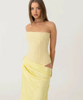 HNTR The Label Huxley Gown in Lemon - Dresses