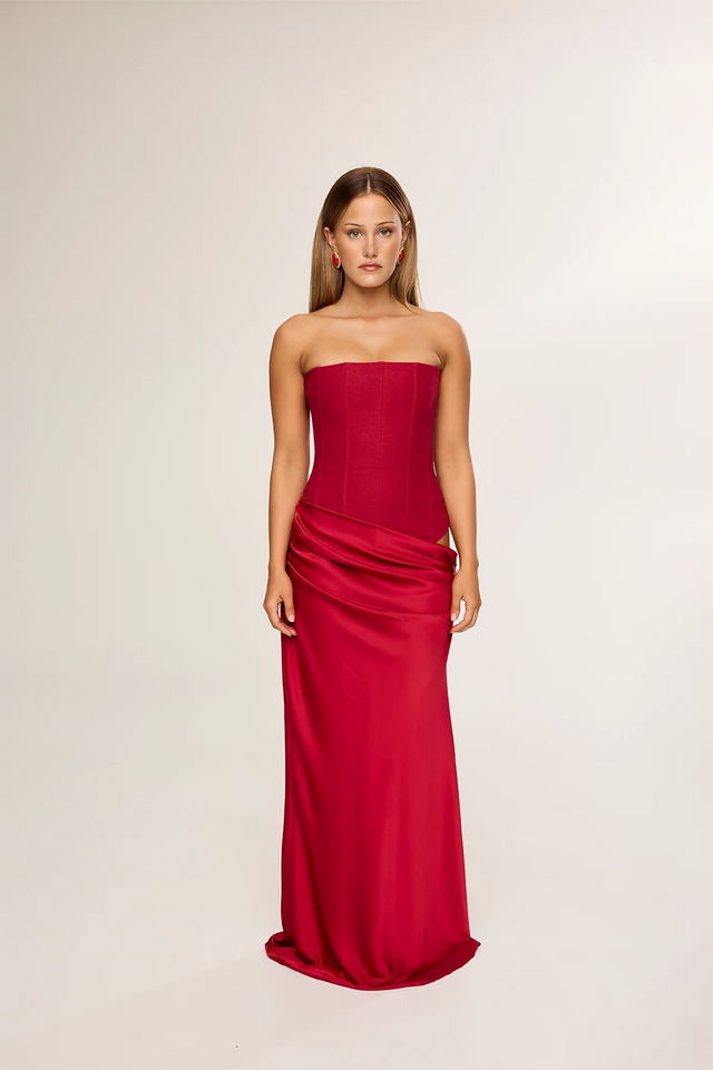 HNTR The Label Huxley Gown in Wine - Dresses