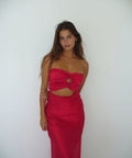 Hntr The Label Inka Gown in Wine Red - 6 / Red - Dresses