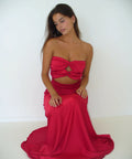 Hntr The Label Inka Gown in Wine Red - 6 / Red - Dresses