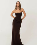HNTR THE LABEL Louie Gown | Chocolate Brown - Dresses