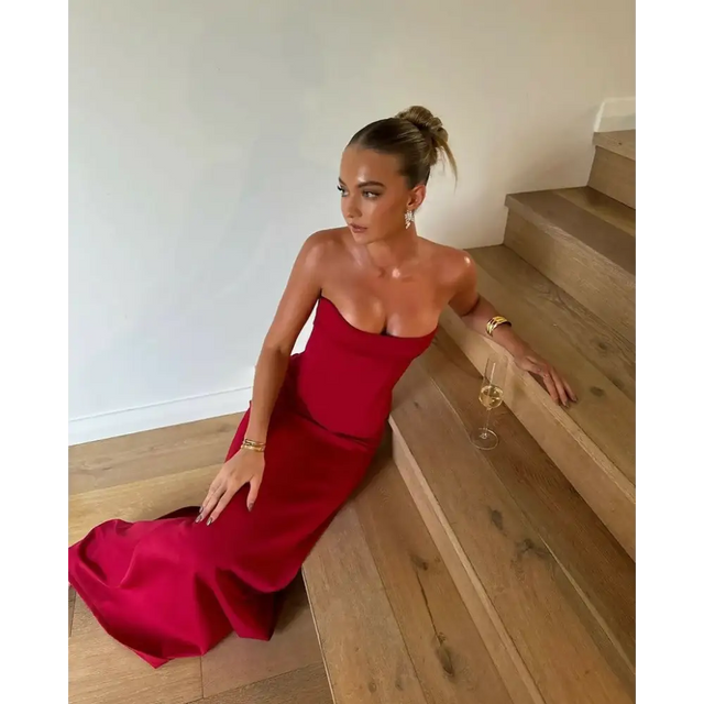 HNTR the Label Louie Gown in Red - 6 / Red - Dresses