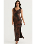 House of CB Alaina in Rust - 8 / Print - Dresses