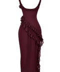 House of CB - House of CB Ariela Mulberry Ruffle Maxi Dress
