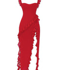 House of CB - House of CB Ariela Ruffle Dress Cherry
