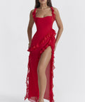 House of CB - House of CB Ariela Ruffle Dress Cherry