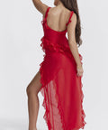 House of CB - House of CB Ariela Ruffle Dress Cherry