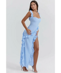 House of CB Ariela Soft Blue Ruffle Maxi - Dresses
