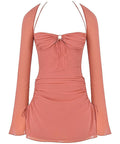 House of Cb Baby Cutout Halter Mini Dress - 8 / Pink - Dresses