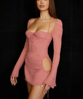 House of Cb Baby Cutout Halter Mini Dress - 8 / Pink - Dresses