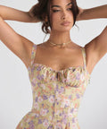 House of Cb Carmen Peony Print Bustier Sundress Floral - Size 6 8 & 10 - 6 / Multi - Dresses