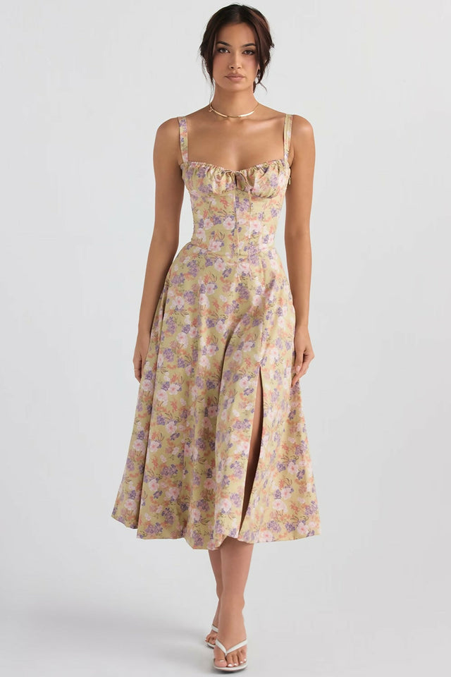 House of Cb Carmen Peony Print Bustier Sundress Floral - Size 6 8 & 10 - 6 / Multi - Dresses