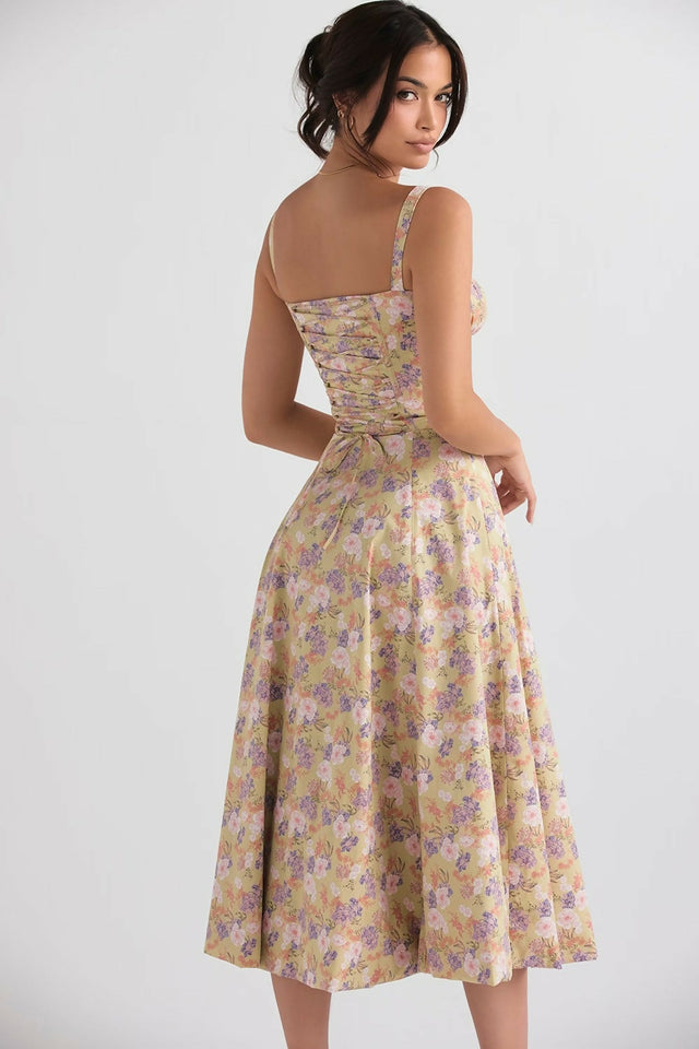 House of Cb Carmen Peony Print Bustier Sundress Floral - Size 6 8 & 10 - 6 / Multi - Dresses