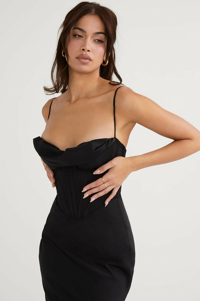 House of CB Charmaine Midi/Maxi Black Dress - 8 / Black - Dresses
