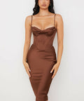 House of CB Charmaine Midi/Maxi Chocolate Brown - Dresses