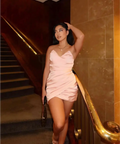 House of CB ‘Emanuela’ Satin Ruched Mini - XS / Pink - Dresses
