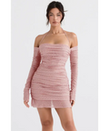 House of CB Estella Soft Pink Crystallised Dress - 6 / Pink - Dresses