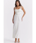 House of CB Illiana Real Silk Maxi Dress - 8 / White - Dresses