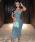 House of CB ‘Joelle’ Lace Forest Midi - XS / Green - Dresses