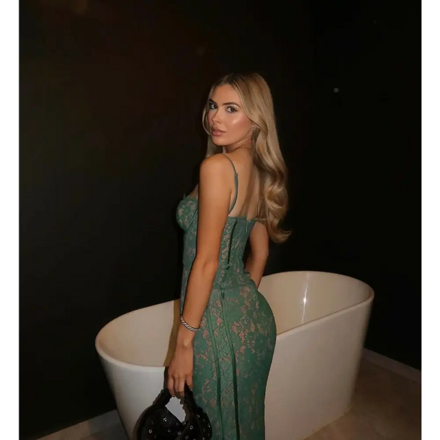 House of CB ‘Joelle’ Lace Forest Midi - XS / Green - Dresses