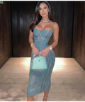 House of CB ‘Joelle’ Lace Forest Midi - XS / Green - Dresses