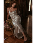 House of CB Leia Champagne Shimmer Low Back Maxi Dress - 8 / Champagne - Dresses