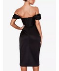 House of CB Loretta Satin Off Shoulder Dress - 8 / Black - Dresses