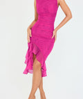 House of CB Magenta ruffle midi dress - Passion For Fashion 